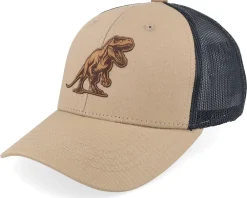 Kids | Trucker-Kiddo Cap Kids T-rex Dino Brown Patch Caramel/Black Trucker -