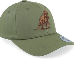 Adjustable-Kiddo Cap Kids T-rex Dino Brown Patch Olive Adjustable -