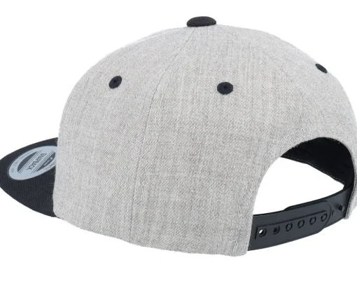 Kids-Kiddo Cap Kids T-rex Dino Brown Patch Heather Grey/Black Snapback -