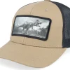 Kids-Kiddo Cap Kids T-rex Dino Caramel/Black Trucker - Beige