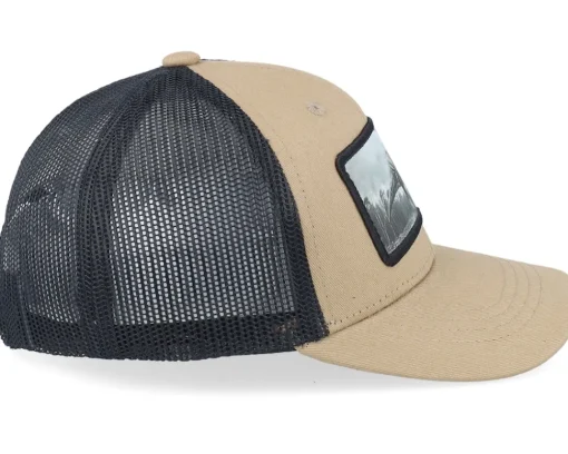 Kids-Kiddo Cap Kids T-rex Dino Caramel/Black Trucker - Beige