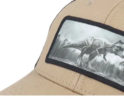 Kids-Kiddo Cap Kids T-rex Dino Caramel/Black Trucker - Beige