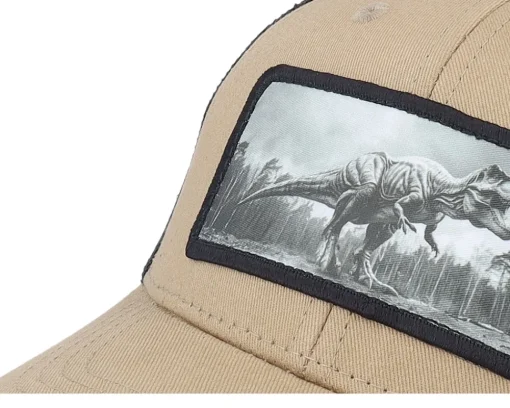 Kids-Kiddo Cap Kids T-rex Dino Caramel/Black Trucker - Beige