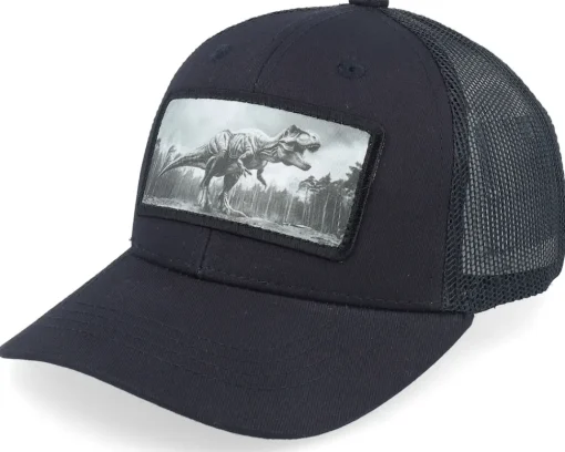 Kids-Kiddo Cap Kids T-rex Dino Caramel/Black Trucker - Beige