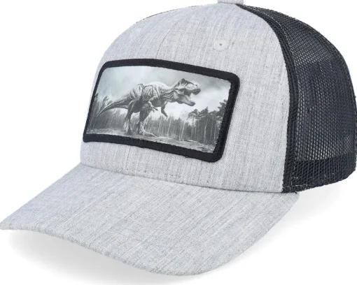 Kids-Kiddo Cap Kids T-rex Dino Caramel/Black Trucker - Beige