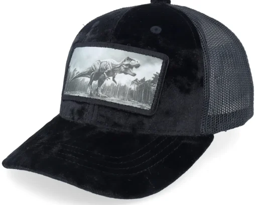 Trucker | Kids-Calza Pennello Kids T-rex Dino Patch Velvet /Black Trucker - Green