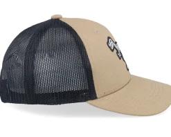 Hot Kiddo Cap Kids T-rex Sceleton Patch Brown/Black Trucker -