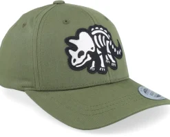 Adjustable | Kids-Kiddo Cap Kids Triceratops Skeleton Patch Olive Adjustable - Green