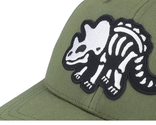 Adjustable | Kids-Kiddo Cap Kids Triceratops Skeleton Patch Olive Adjustable - Green
