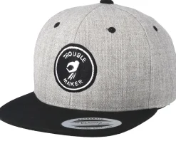 Sale Kiddo Cap Kids Trouble Maker Grey/Black Snapback -