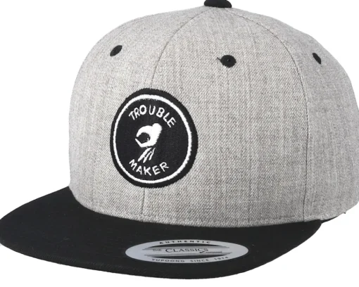 Sale Kiddo Cap Kids Trouble Maker Grey/Black Snapback -