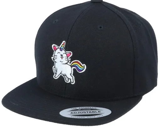 Snapback-Unicorns Kids Unicorn Kitty Black Snapback -