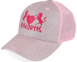 Best Unicorns Kids Heart Glitter/ Trucker - Pink