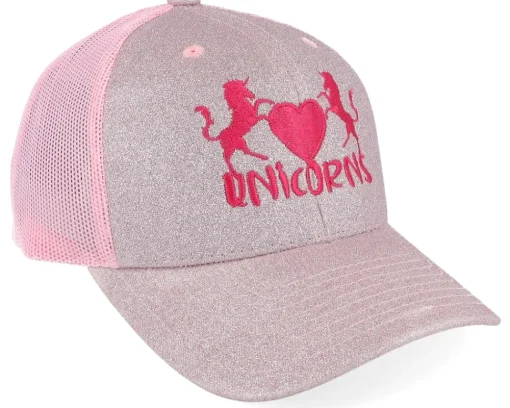 Trucker-Unicorns Kids Heart Glitter/ Trucker - Pink