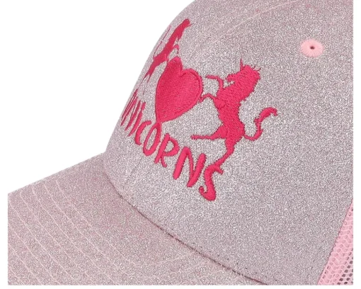 Trucker-Unicorns Kids Heart Glitter/ Trucker - Pink