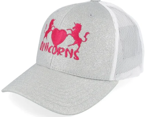 Trucker-Unicorns Kids Heart Glitter/ Trucker - Pink