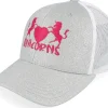 Clearance Unicorns Kids Heart Silver Glitter/White Trucker - Grey