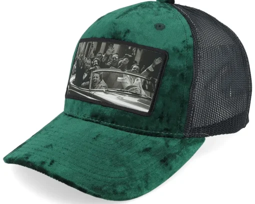 Trucker | Velvet Caps-Iconic Kids Youth Cabriolet Party Velvet /Black - Green