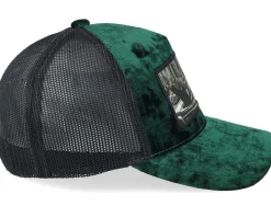 Trucker | Velvet Caps-Iconic Kids Youth Cabriolet Party Velvet /Black - Green