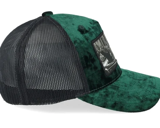 Trucker | Velvet Caps-Iconic Kids Youth Cabriolet Party Velvet /Black - Green