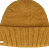 Cuff Beanies-Seeberger Knit Beanie With Turn-up Bronze Cuff - Yellow