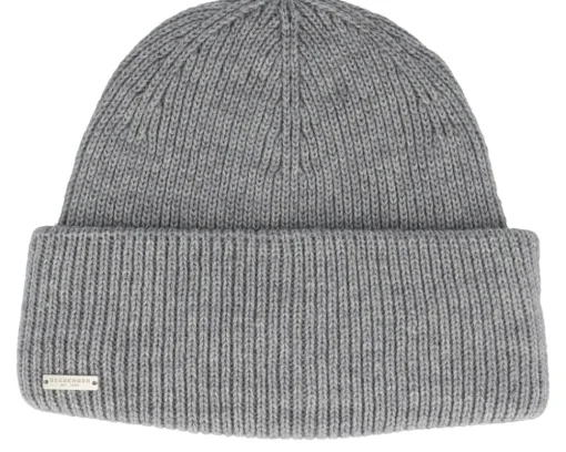Cuff Beanies-Seeberger Knit Beanie With Turn-up Bronze Cuff - Yellow
