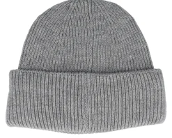 Knitted Beanies-Seeberger Knit Beanie With Turn-up Smoke Gray Cuff - Grey