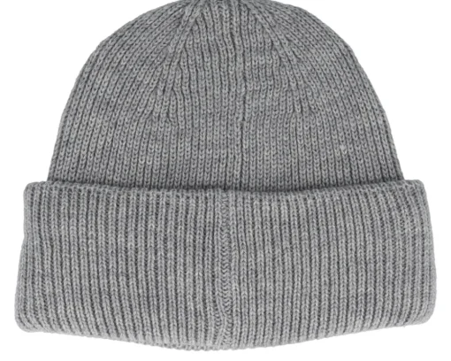 Knitted Beanies-Seeberger Knit Beanie With Turn-up Smoke Gray Cuff - Grey