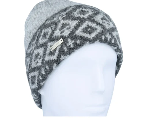 Cuff Beanies-Seeberger Knit With Turn-up Smoke Gray/Anthracite Cuff -