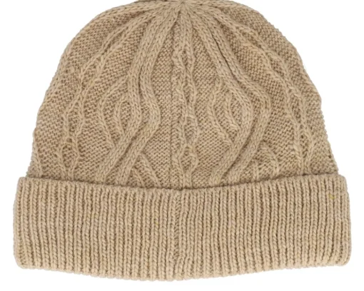 Online Seeberger Knitted Beanie Beige Cuff -