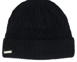 Outlet Seeberger Knitted Beanie Black Cuff -