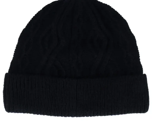 Outlet Seeberger Knitted Beanie Black Cuff -