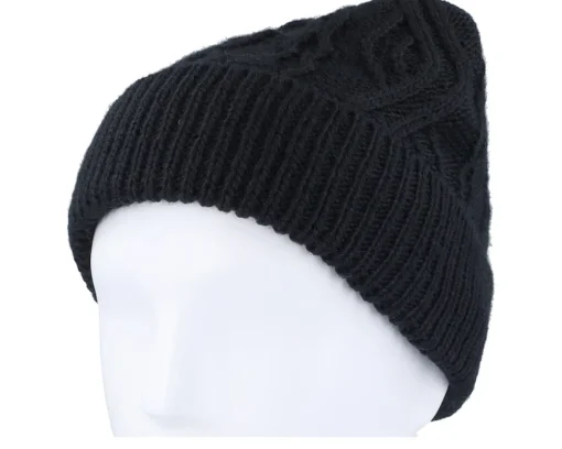 Outlet Seeberger Knitted Beanie Black Cuff -