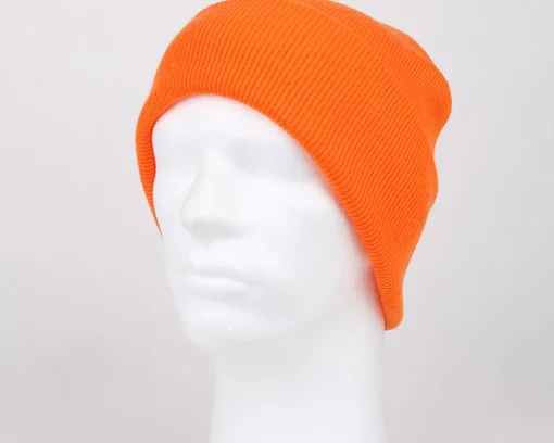 Cuff Beanies-Beechfield Knitted Beanie - Beanie Basic - Orange