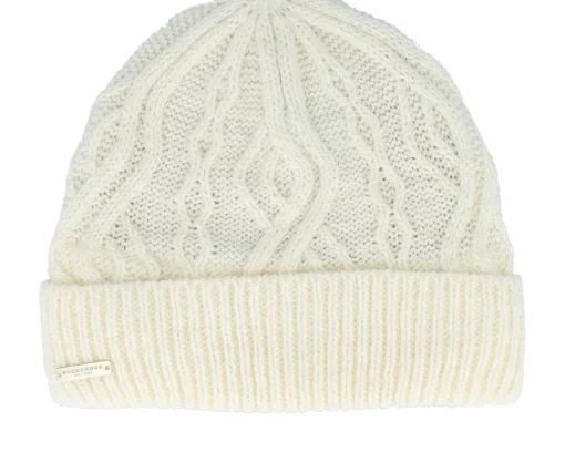 Knitted Beanies-Seeberger Knitted beanie White Cuff -
