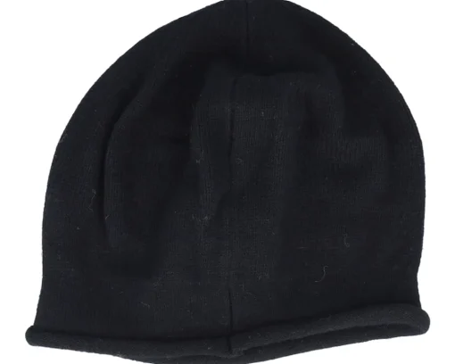 Berets-Seeberger Knitted Beret Beanie - Black