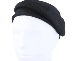 Berets-Seeberger Knitted Beret Beanie - Black