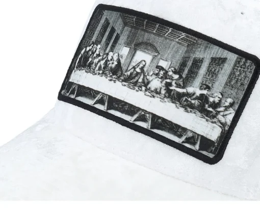 Trucker-Public Domain Last Supper Velvet Trucker - White