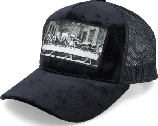 Trucker-Public Domain Last Supper Velvet Trucker - White