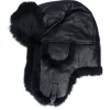 Outlet MJM Hats Leather Lue Rabbit Black/Black Trapper -
