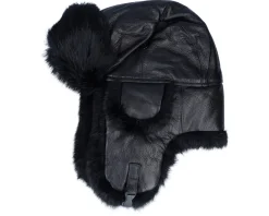 Outlet MJM Hats Leather Lue Rabbit Black/Black Trapper -