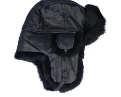 Outlet MJM Hats Leather Lue Rabbit Black/Black Trapper -