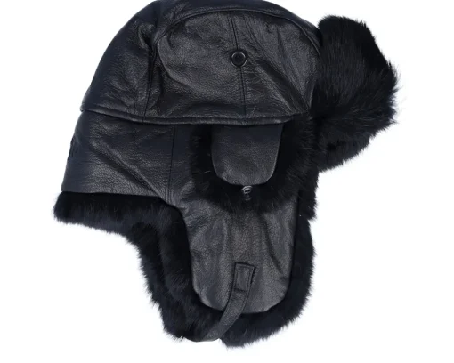 Outlet MJM Hats Leather Lue Rabbit Black/Black Trapper -