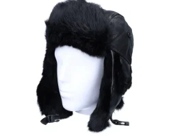 Outlet MJM Hats Leather Lue Rabbit Black/Black Trapper -