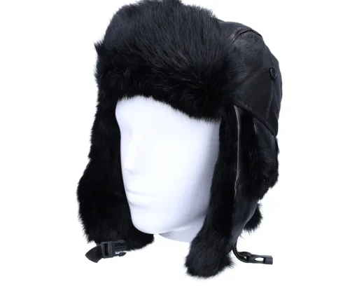 Outlet MJM Hats Leather Lue Rabbit Black/Black Trapper -