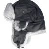 Trapper-MJM Hats Leather Nl-fl/Rabbit Black/Greymel. Trapper -