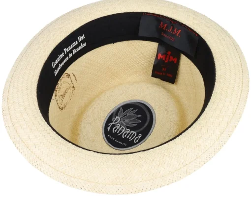 Straw Hat-MJM Hats Leonardo Panama Blue/Beige Band Straw Hat -