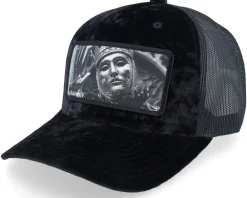 Velvet Caps-Calza Pennello Leper King Baldwin Iv Velvet A-Frame Trucker - Black