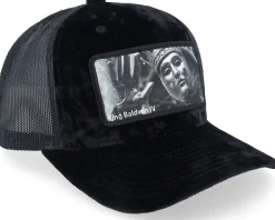 Velvet Caps-Calza Pennello Leper King Baldwin Iv Velvet A-Frame Trucker - Black