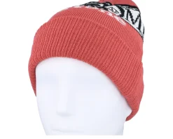 Clearance Volcom Lib Stone Legacy Beanie Ribbon Cuff - Red